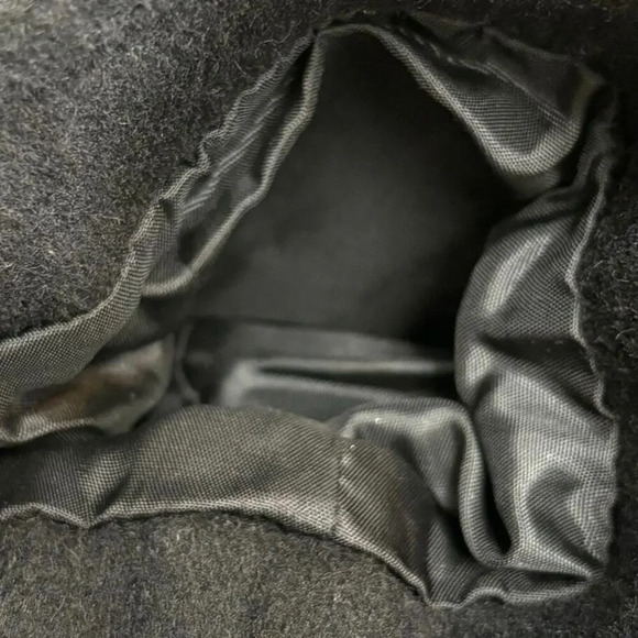 Vintage Bromley Collection Wool Blend Military Peacoat Velvet Collar Black Sz 12 - Picture 6 of 6